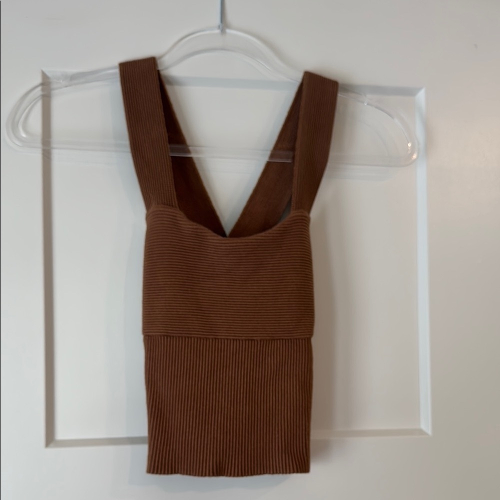 Abercrombie & Fitch Brown Ribbed Tank Top